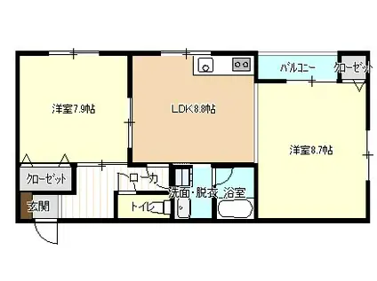 リバーサイド前田(2DK/2階)の間取り写真