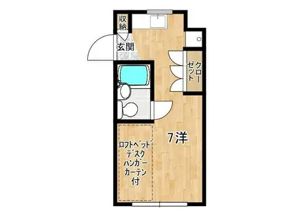 泰平ビルフローラ(ワンルーム/2階)の間取り写真