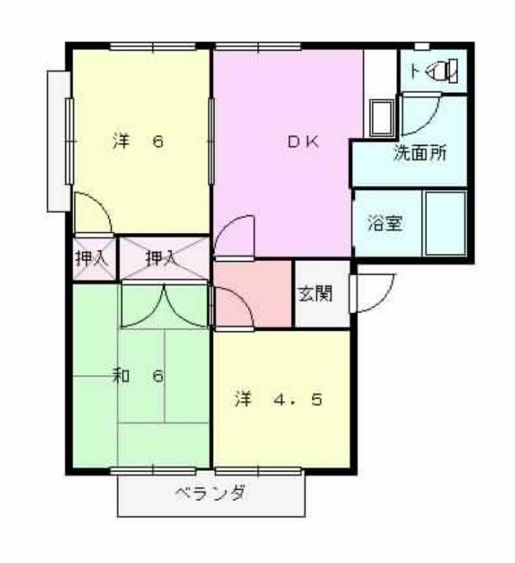 ハイツ二番館(3DK/2階)の間取り写真