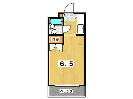 とみやグリーンレジデンス(ワンルーム/1階)の間取り写真