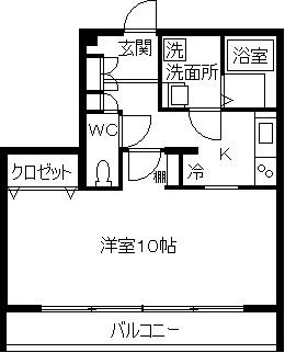 ラフォーレ大倉山参番館(1K/2階)の間取り写真