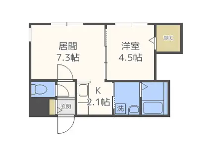 LICHTRARE北大イースト(1LDK/1階)の間取り写真