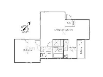 鎌倉リトルガーデン(1LDK/1階)の間取り写真