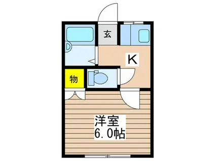 コーポワタナベ(1K/1階)の間取り写真