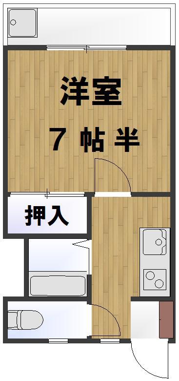 フレンド21(1K/1階)の間取り写真