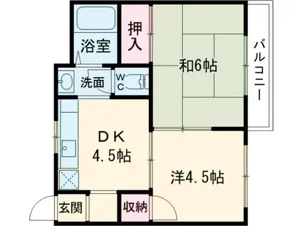 藤マンション(2DK/2階)の間取り写真