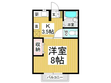 ピュアコーポコメムラA.B(1K/2階)の間取り写真