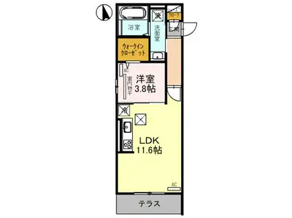 クラシスト堺東(1LDK/1階)の間取り写真