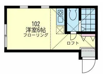 ルシェリア川崎(ワンルーム/1階)の間取り写真