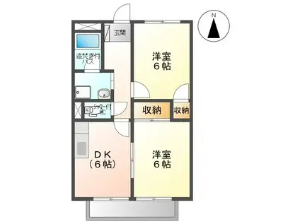 ドゥーロジュマンTERASHIMAA(2DK/1階)の間取り写真