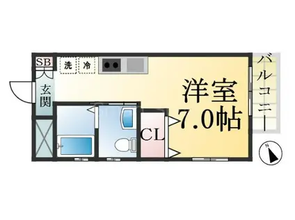 コート東須磨(ワンルーム/2階)の間取り写真