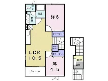 KENSINGTON PARK(2LDK/2階)の間取り写真