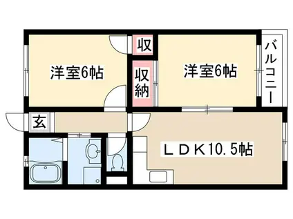 勢子ハイツ(2LDK/2階)の間取り写真