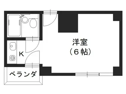 下鴨メゾンなかい(1K/2階)の間取り写真