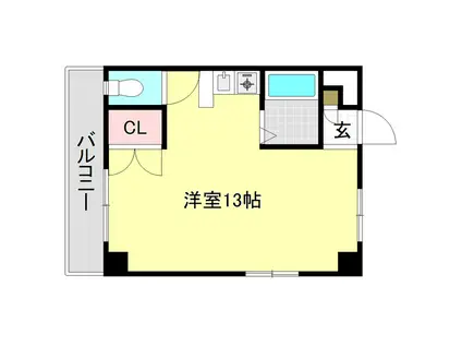 いりあけぱてぃお(ワンルーム/2階)の間取り写真