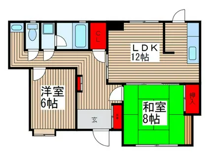 グレースマンション(2LDK/1階)の間取り写真
