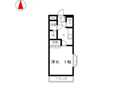 コンフォート・アルファ(1K/2階)の間取り写真