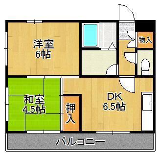 ドゥエル杉野(2DK/3階)の間取り写真