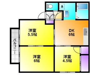 プリシエール(3DK/2階)の間取り写真