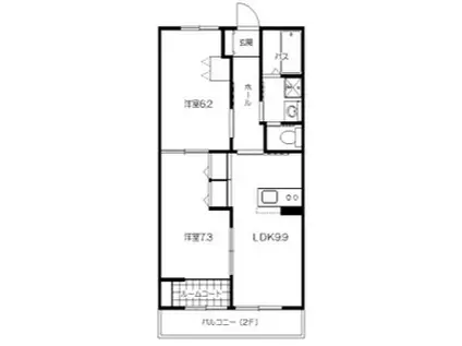 ディアコート(2LDK/1階)の間取り写真