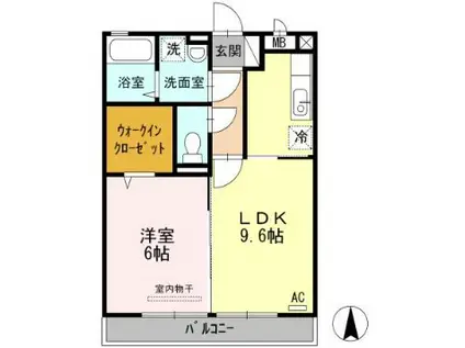 I ・パラッツオ(1LDK/2階)の間取り写真