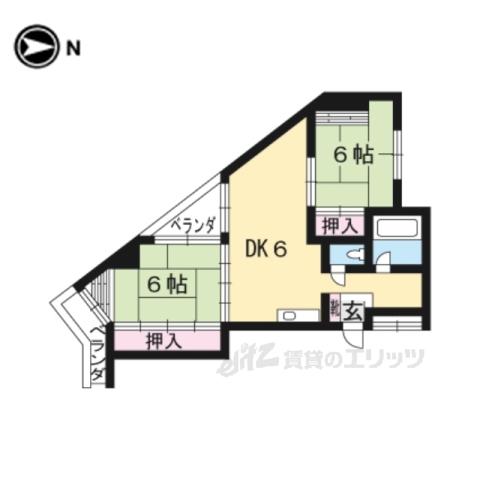 第2ロイヤルハイツ和田(3DK/4階)の間取り写真