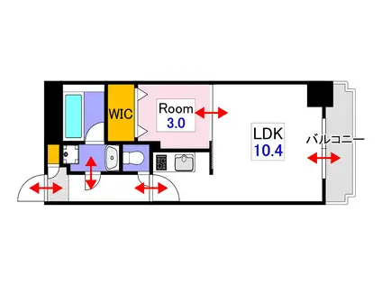 カーサとぎや町(1LDK/4階)の間取り写真