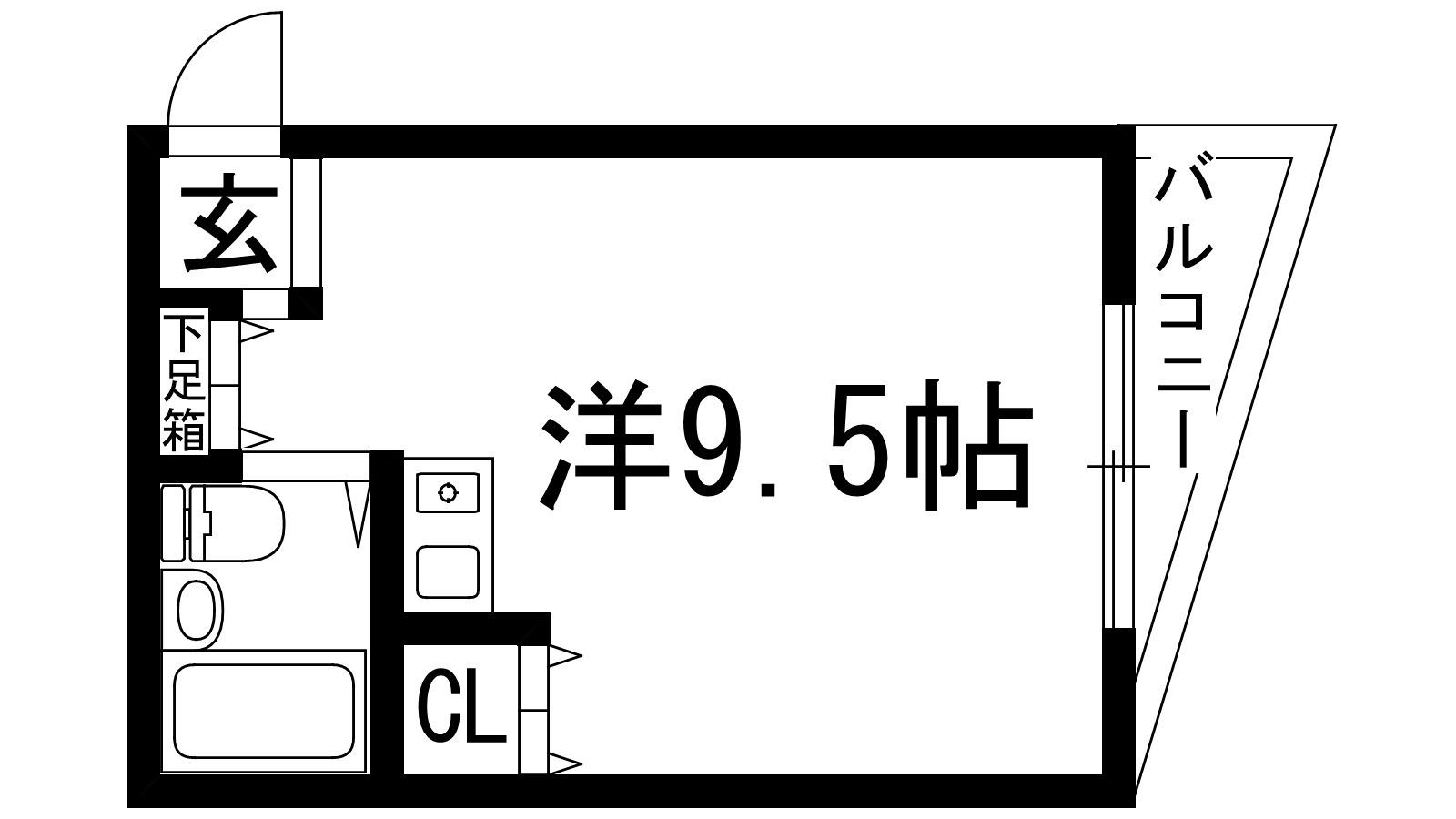 上中マンション(ワンルーム/3階)の間取り写真