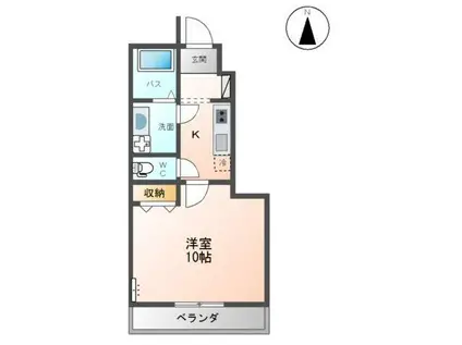 リライアンス A(1K/1階)の間取り写真