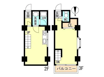 夙川ファミール1番館(1DK/2階)の間取り写真