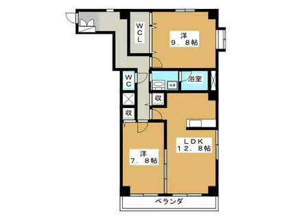 レデントーレ(2LDK/4階)の間取り写真