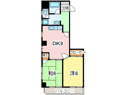 エールメゾン美浜(2DK/9階)の間取り写真