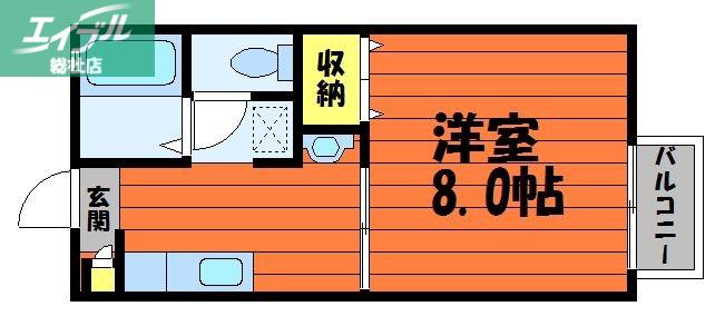 ニングル土倉B棟(1K/1階)の間取り写真