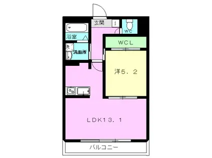 PRECIOUS菊陽(1LDK/10階)の間取り写真
