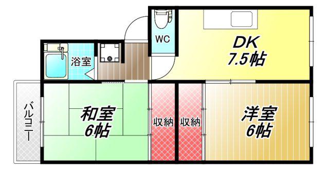 プレジールみづほ(2DK/2階)の間取り写真