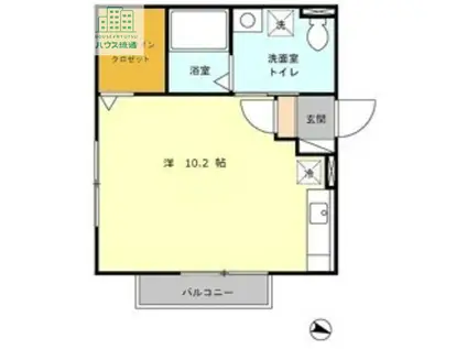 エスポアール(ワンルーム/2階)の間取り写真