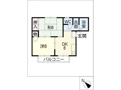 白木ハイツ(2DK/1階)の間取り写真
