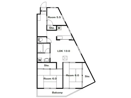 フォーミン21(3DK/2階)の間取り写真