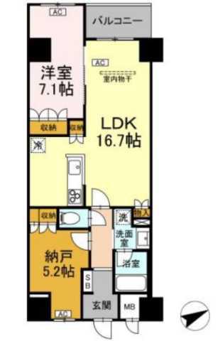 サンジョイアゼロ(1SLDK/2階)の間取り写真