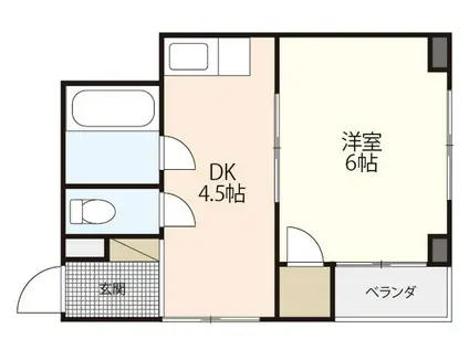 塚村ビル(1K/4階)の間取り写真