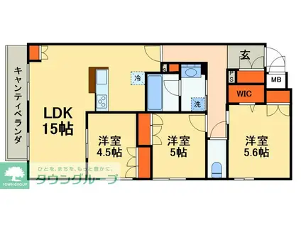 シャルマンおおたかの森(3LDK/3階)の間取り写真