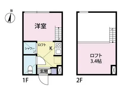 ル・プレジール(ワンルーム/1階)の間取り写真