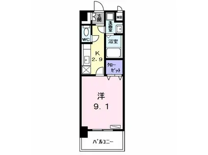 ライラック(1K/3階)の間取り写真