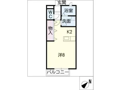 グリーンヒルズ小杉A棟(1K/2階)の間取り写真