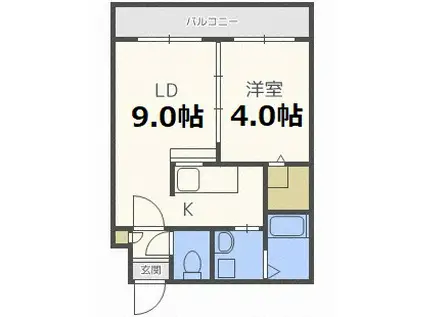 サンコート本郷通(1LDK/4階)の間取り写真