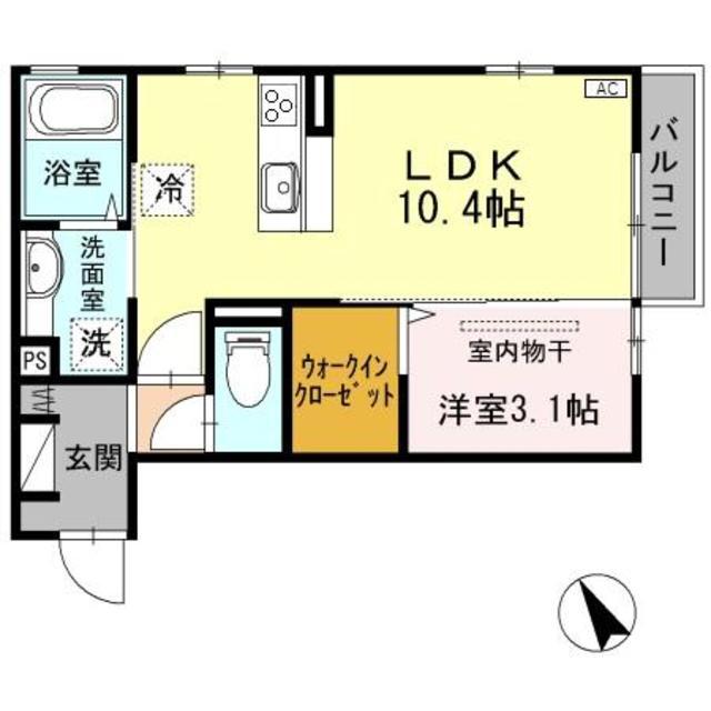 アリエッタ(1LDK/2階)の間取り写真