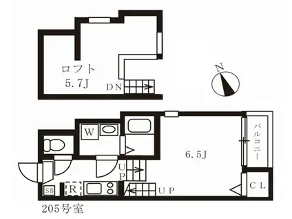 グランハイム車道(1K/1階)の間取り写真