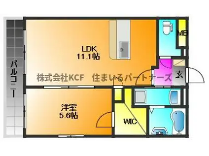 ソフィア21合川(1LDK/3階)の間取り写真