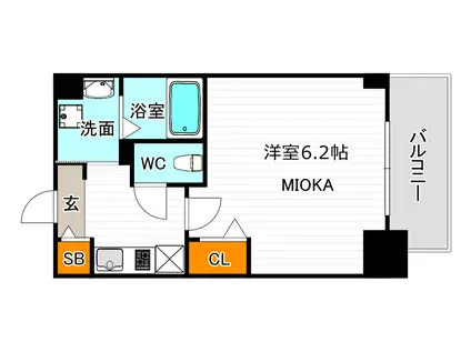 プレミアムコート天王寺イースト(1K/9階)の間取り写真