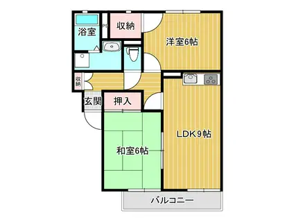 サンビレッジ篠山(2LDK/1階)の間取り写真